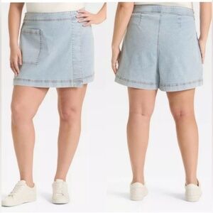 Women's Mini Jean Skirt - Ava & Viv™ Light Wash 16